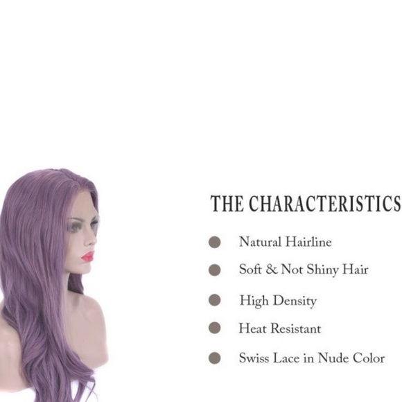 24” Purple Body wavy Lace Front Wig NEW